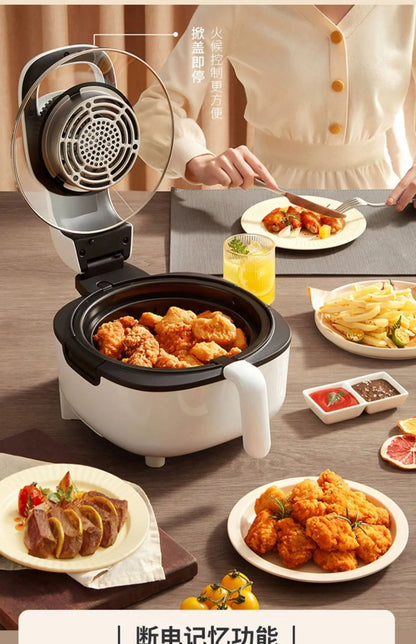 220V Automatic Double-Layer Electric Air Fryer Hot Pot Non-Stick Home Use Large Capacity Potatoes Fryer