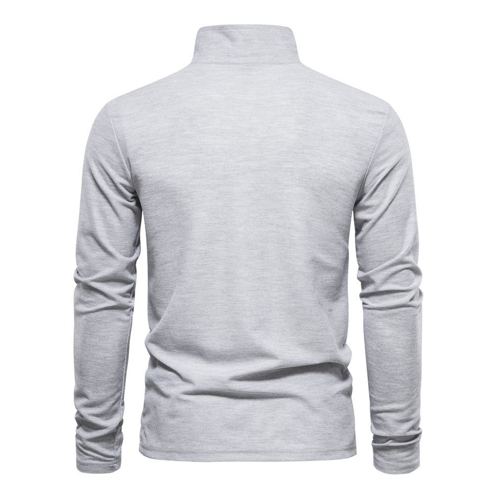 AIOPESON 2023 New Men's Deer Embroidery Polo Shirts Solid Color Long Sleeve Social Business Male