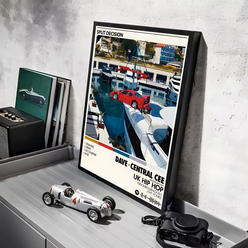 Rap D_Dave Album Painting Calligraphy Linen Canvas Poster Wall Prints for Living Room Bedroom Office Home Decoration