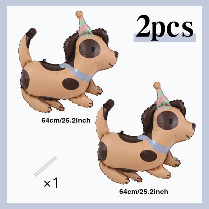 4 Animal Dog Aluminum Foil Balloons Cute Dog Theme Birthday, Anniversary Decoration, Shower, Pet Party Decoration