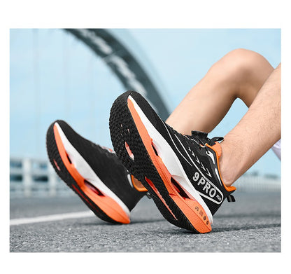 Tênis Esportivo de Corrida Placa de Carbono Especializada Maratona Amortecimento a Ar Masculino Respirável Leve Feminino Confortável Antiderrapante