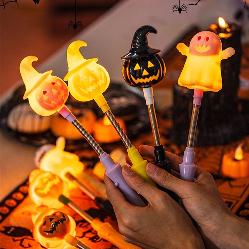 Halloween Party Decoration Halloween Hand Shaker Sticks Pumpkin Ghost Stick Gift Party Favor Gifts Party Supplies