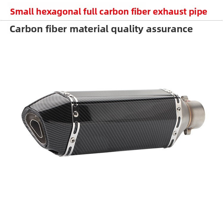 Carbon Fiber Body Tail Hexagonal Modified Exhaust Pipe Muffler Motorcycle 51mm Diameter Resistant