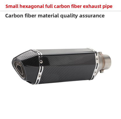 Carbon Fiber Body Tail Hexagonal Modified Exhaust Pipe Muffler Motorcycle 51mm Diameter Resistant
