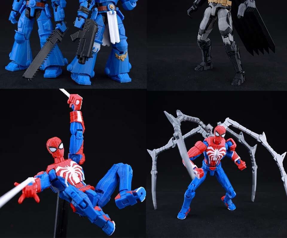 Boneco de Ação Multiarticulado 3D Impresso Dummy13 Homem-Aranha 9L3D Colecionável Marvel com Braços Articulados Boneco para Animação Stop Motion
