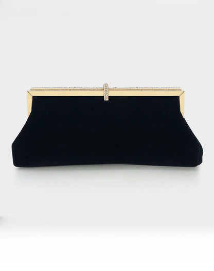 Autumn Winter Luxury Silk Velvet Clutch with Rhinestone Decoration for Formal Events Evening Party Women's Bag