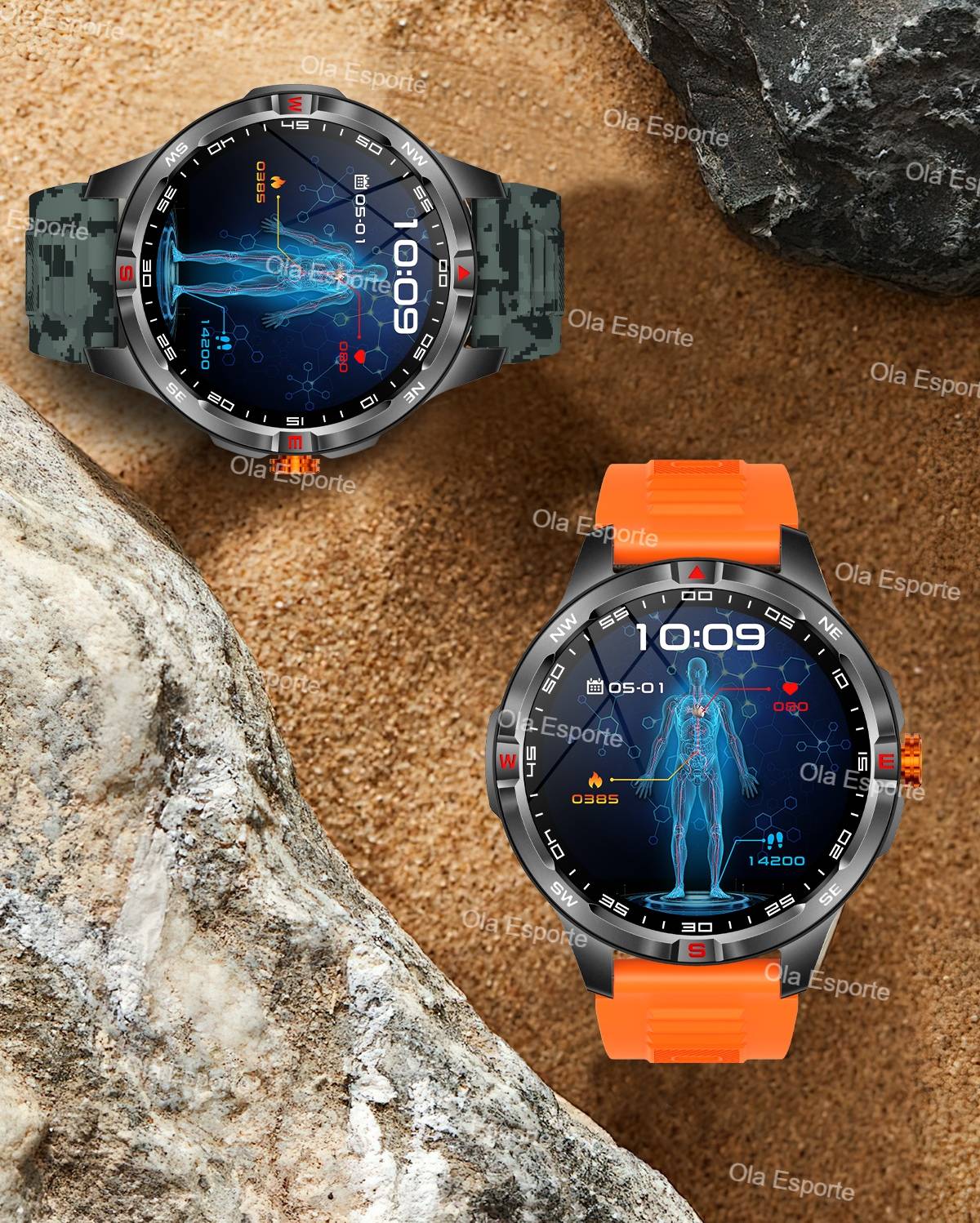 T-Rex 3 Military 1000mAh Battery Smart Watch 10ATM Waterproof GPS Track Compassr Bluetooth Call AMOLED Men Swim Sport Smartwatch