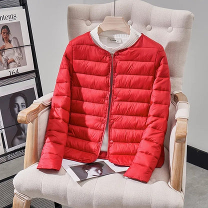Women's Winter Parka 2025 Hooded Round Neck Down Cotton Jacket Ladies Korean Version Lightweight And Thin Loose Female Outerwear