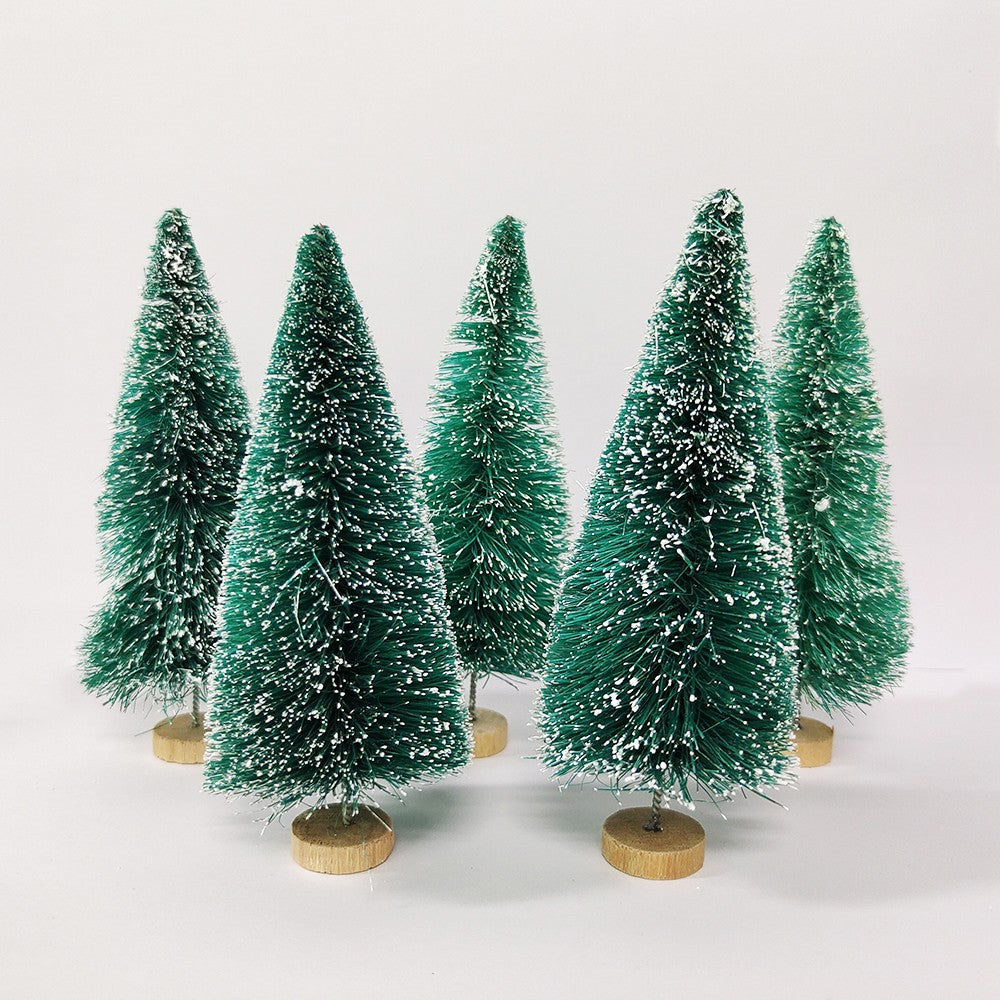 5/8pcs Mini Christmas Trees Small Artificial Christmas Tree Ornament Cedar Pine Sisal Tabletop Merry Christmas Party Decoration