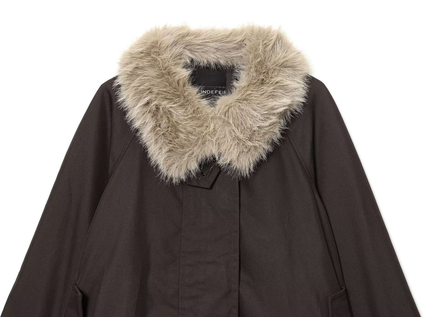 Women's Autumn and Winter Casual Straight Waterproof Parka Jacket with Fur Hem, Warm Zipper Long Sleeve Outwear