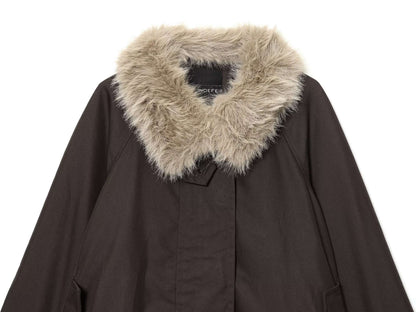 Women's Autumn and Winter Casual Straight Waterproof Parka Jacket with Fur Hem, Warm Zipper Long Sleeve Outwear