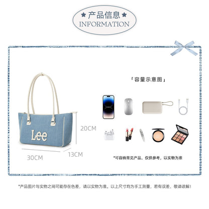 LEE Women Crossbody Shoulder Bag Double-strand Arched Handle Design Daily Travel Shopping Bag Stylish College Student Tote Bag