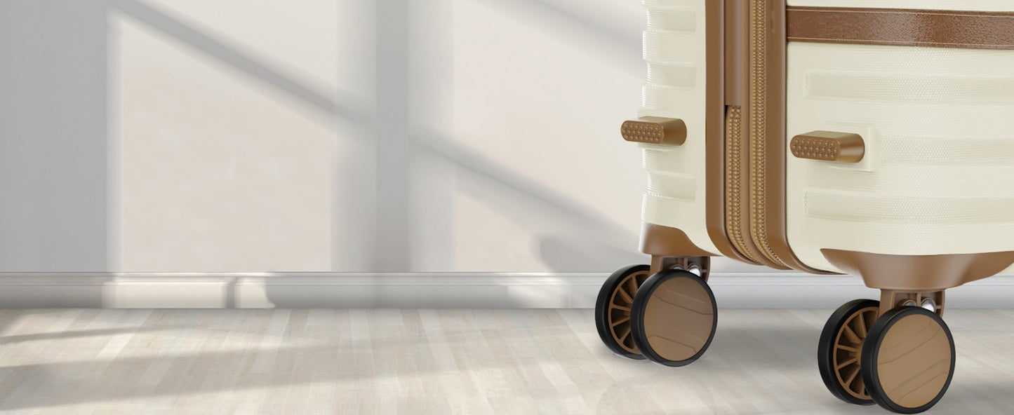 Joyway Luggage Set 6 Piece Suitcase Sets with Spinner Wheel,Hardside Expandable Travel Laggage with TSA Lock (18/20/24/28 White