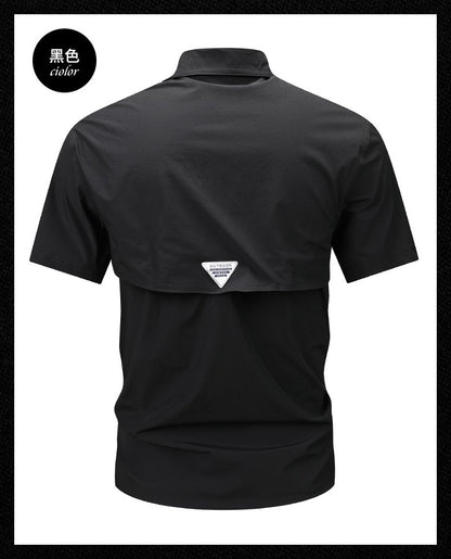 Summer Men Short Sleeve Shirt Men Breathable Tactical Work Shirt Tops Outdoor Casual Quick Dry Multi-pocket Camping Cargo Shirts