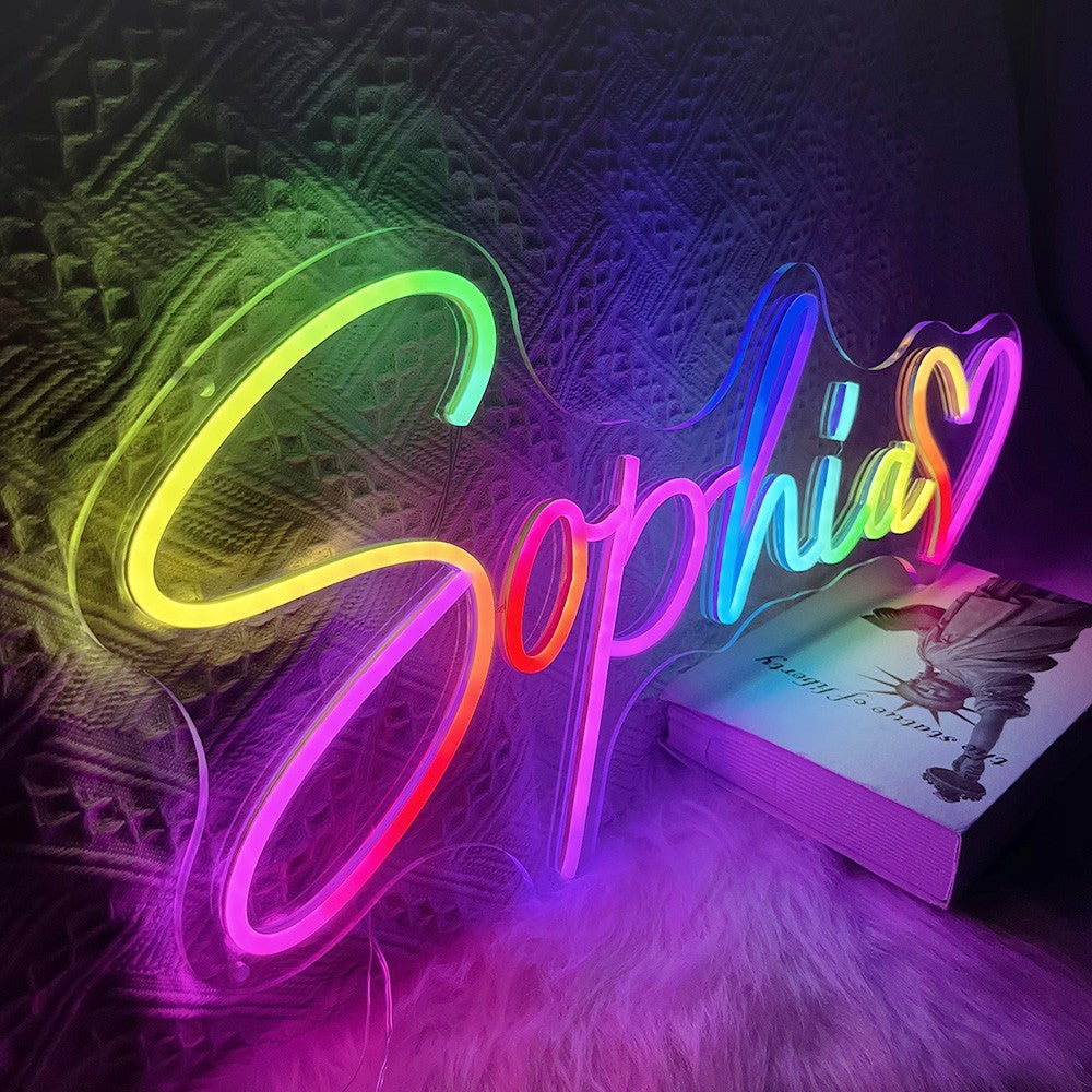 Rgb Neon Light Custom Neon Led Sign Personalized Neon Name Rgb Led Lamp Led Rgb Lights Letters Name Sign Wall Bedroom Decoration