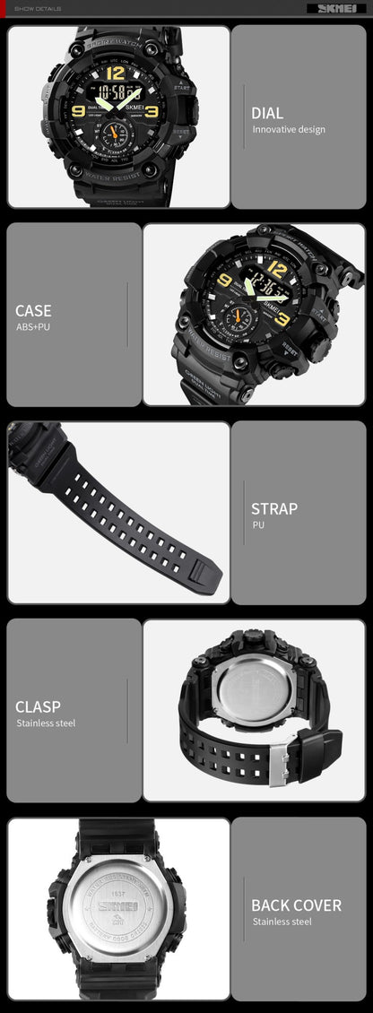 SKMEI 1637 Military Digital Watch for Men Camouflage Waterproof Wristwatch Mens Shockproof Sport Quartz Clock 1384 Montre Homme