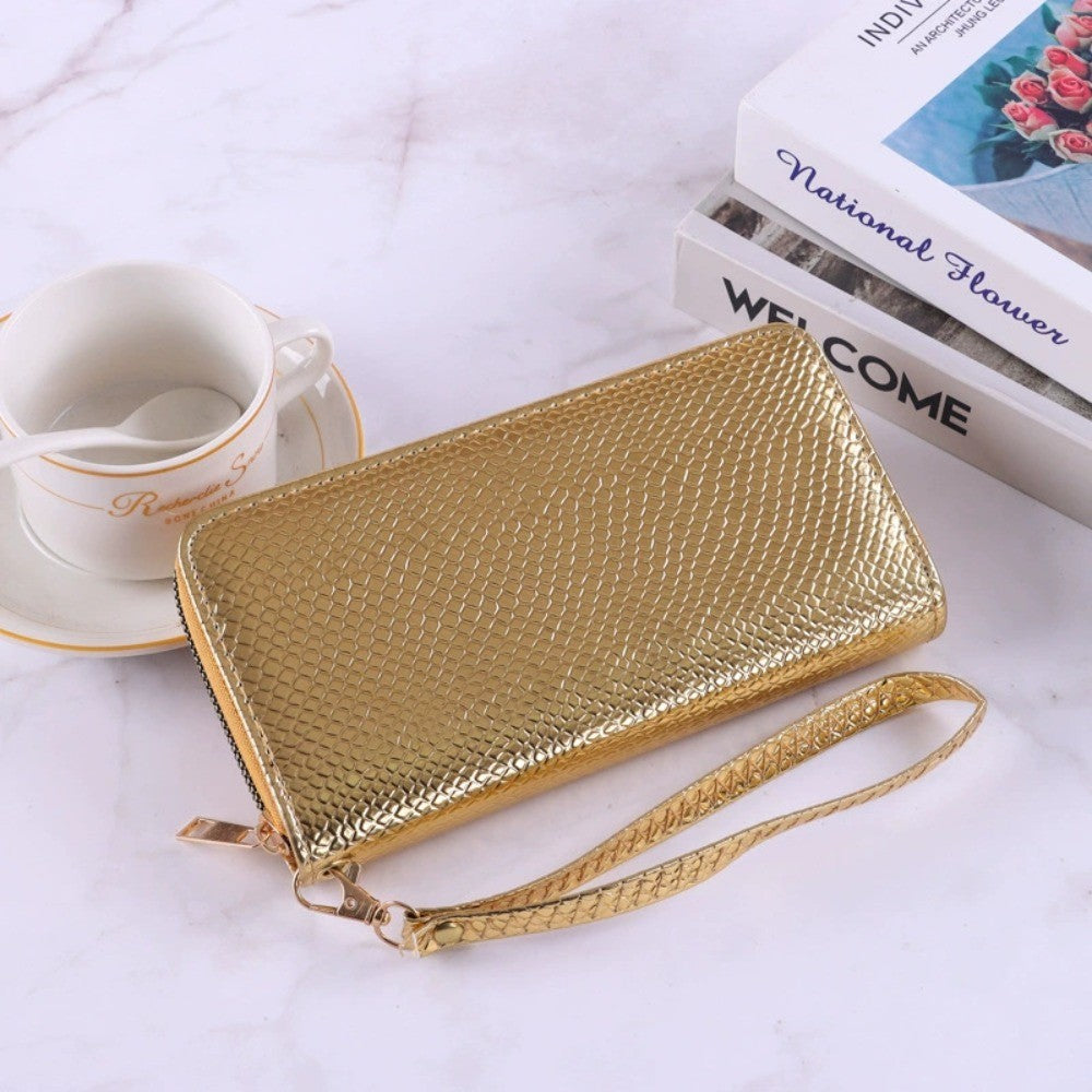 Minimalist PU Leather Leather Women Wallets Snake Skin Pattern 8 Colors Zipper Wallet Large Capacity Coin Purse Women
