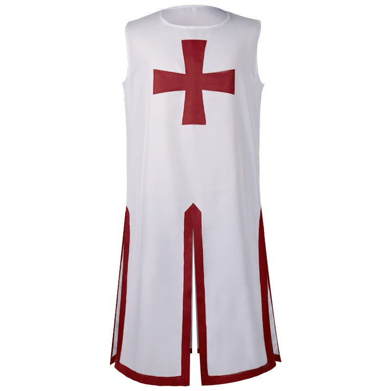 2025 Euro-American Halloween Medieval Knights Templar Cos Robe with Belt with Men & Women,Ball Party Performance Costume Unisex