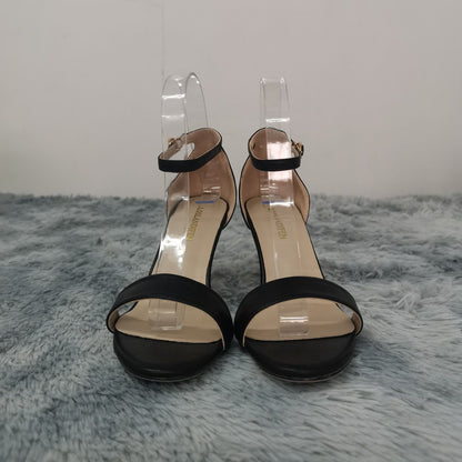 Women Sandals Sexy Open Toe Ankle Strap High Heels Ladies Shoes Buckle 9cm Mid Thin Heel Summer Party Wedding Shoes Plus Size