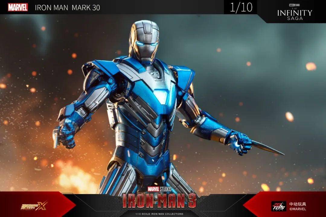ZD Original Iron Man MK30 Blue Steel 1/10 Iron Patriot MK3 Marvel legends War Machine 10th Anniversary Action Figure Model Gift