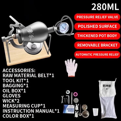 Hand Popcorn Machine Open Firing Popcorn Puffing Machine Stainless Steel Mini Popper Small Manual Popcorn Maker Open Firing