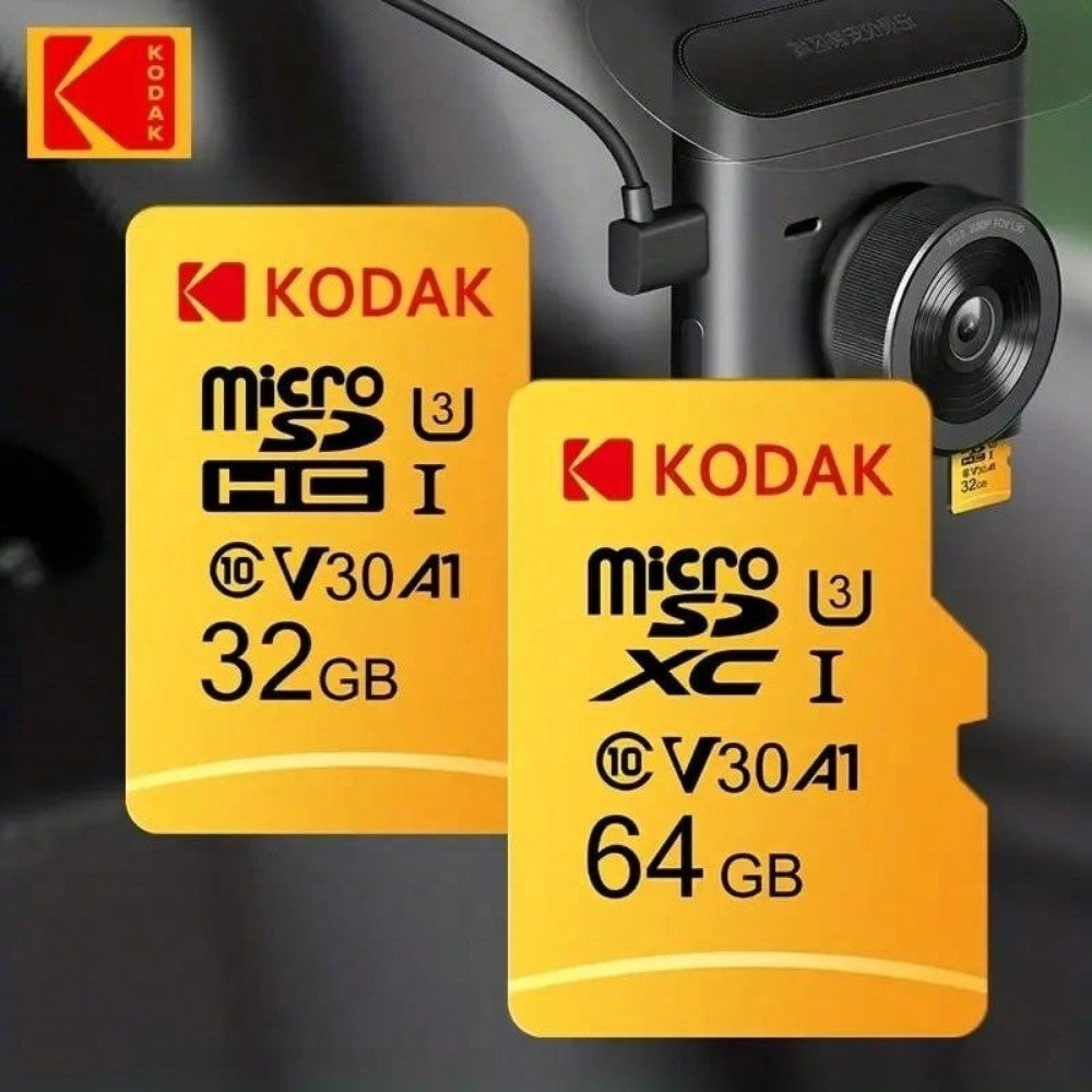Cartão de Memória Micro SD Kodak 32GB-256GB - Alta Velocidade Classe 10 U3 UHS-I para Smartphones, Câmeras Digitais, Tablets e Drones