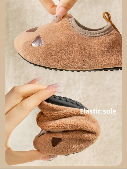 Children Indoor Shoes With Soft Soles, Kids Anti Slip And Breathable  Plush Floor Shoes, Boys And Girls Winter Cotton Shoes