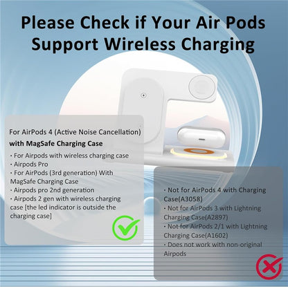 Carregador Sem Fio Dobrável 3 Em 1 De 300W Suporte Pad Estação De Carregamento Rápido De Mesa Para iPhone 16 15 14 13 Samsung Apple Watch Airpods