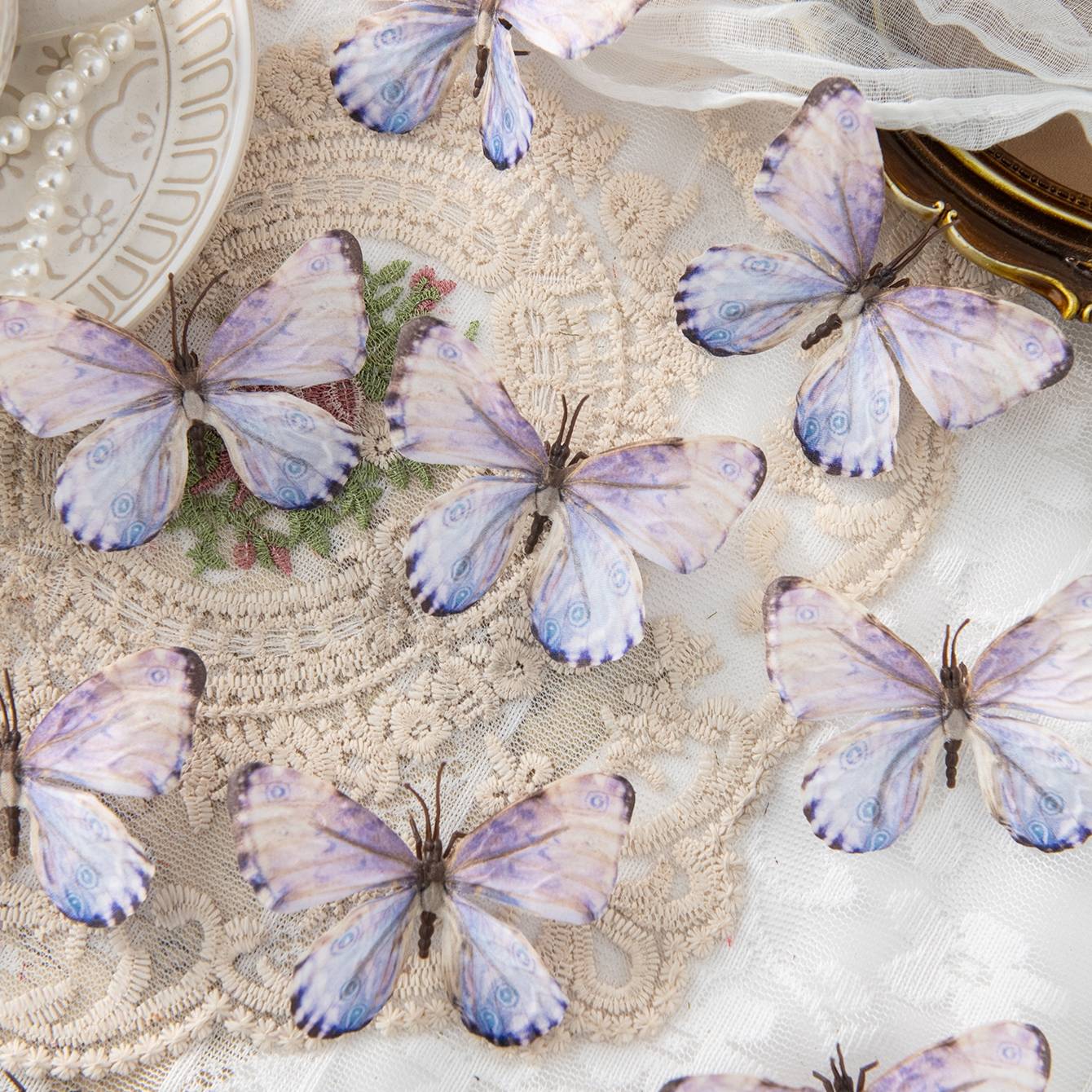 5/10PC Artificial Fake Fluorescent Butterfly Home Room Decor Valentine's Wreath Wedding Bridal Diy Gift Box Accessories Headwear
