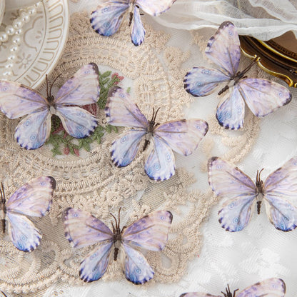5/10PC Artificial Fake Fluorescent Butterfly Home Room Decor Valentine's Wreath Wedding Bridal Diy Gift Box Accessories Headwear
