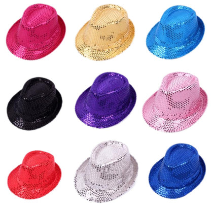 British Top Jazz Hat Bucket Hat Men Women Stage Performance Sequin Hat Shining Christmas Fedoras Party Parent Child Hat Hollween