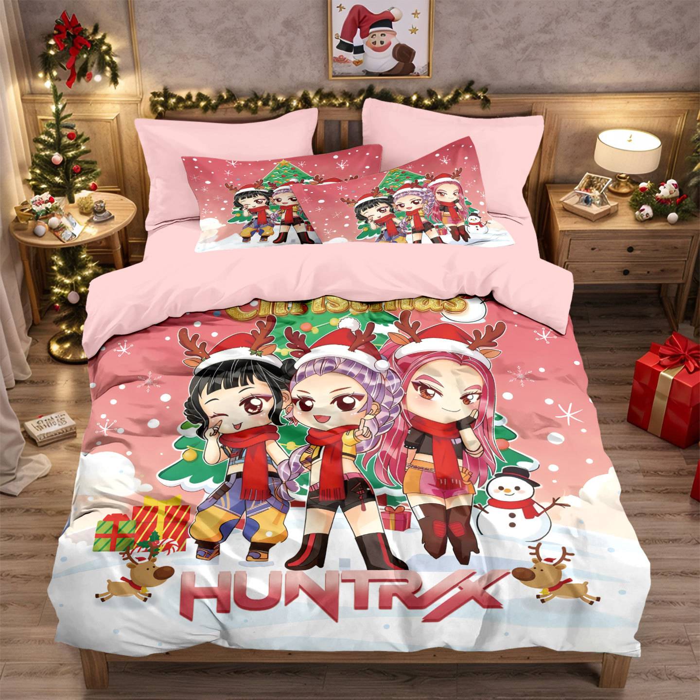 Kpop Demon Hunters Huntrix Bedding Set - Single to King Size, Anime Print Duvet Cover Sets for Adult Bedrooms