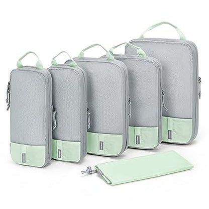 BAGSMART 6 Set Compression Packing Cubes for Travel Lightweight Luggage Organizer Bags Durable Space Saver Bags Travel Essential