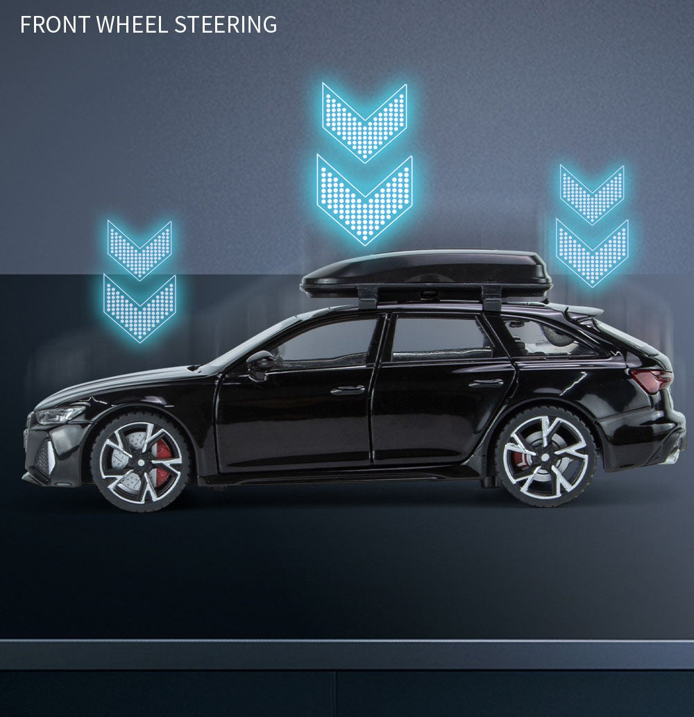 1/32 Audi RS6 Modelo de Carro de Brinquedo com Luz Sonora Portas que Abrem Liga Diecast Modelo de Veículo de Coleção Brinquedo para Menino Adulto Presente de Festival