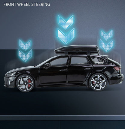 1/32 Audi RS6 Modelo de Carro de Brinquedo com Luz Sonora Portas que Abrem Liga Diecast Modelo de Veículo de Coleção Brinquedo para Menino Adulto Presente de Festival