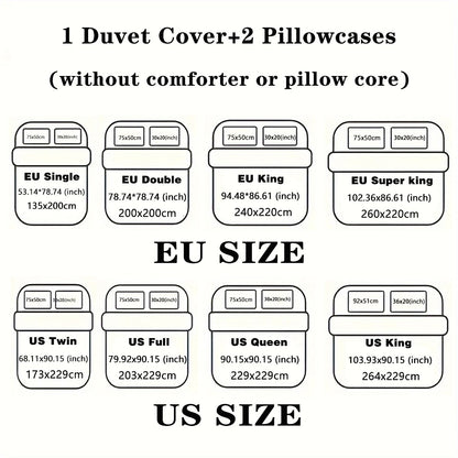 3-piece Starry Sky, Space Planet, Astronaut Pattern Print (1 duvet cover+2 pillowcases, no core) Comfortable Bedding Set