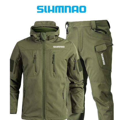 Conjunto de Jaqueta Tática Corta-vento, Impermeável e à Prova de Frio para Inverno 2025, Conjunto de Pesca, Jaqueta Grossa de Algodão Quente, Conjunto de Montanhismo