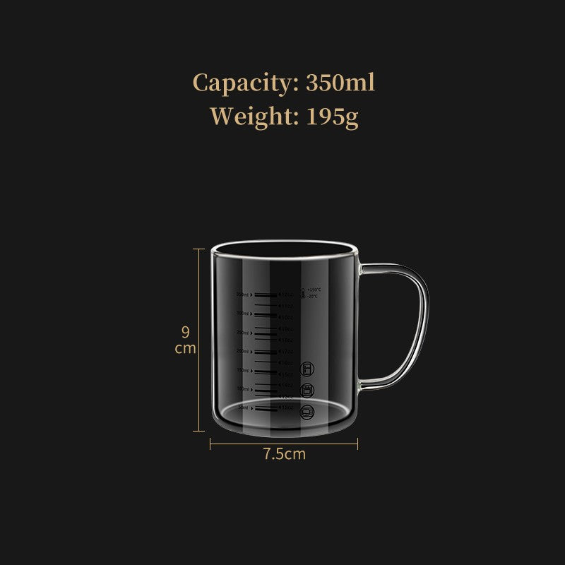 Y-244 Copo de Leite Caneca de Café Copo Medidor Graduado com Alça de Vidro Borossilicato Copos Medidores de Qualidade Alimentar Multifuncionais