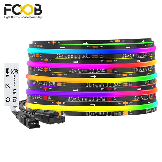 FCOB LED Light Strip Pixel Addressable 630 720 LEDs RGB Dream Full Color 12mm DC12V 24V WS2811 High Density Flexible COB Light