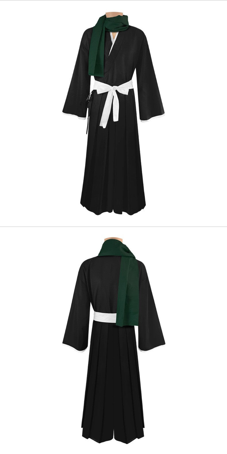 Anime Hitsugaya Toshiro Cosplay Costume Black White  Kimono Wig Full Set Shihakusho Thousand Year Blood War Kimono Uniform