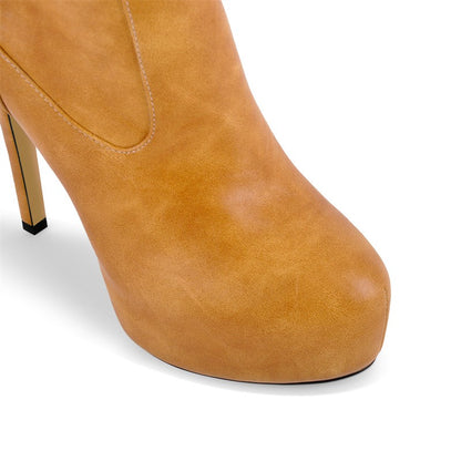 Onlymaker Women Over The Knee Boots Thin High Heel Lady Black Metal Chain Decoration Zipper Female Platform Boots