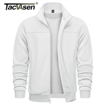 TACVASEN Spring Autumn Track Jackets Mens Lightweight Full Zip Sports Jacket Running Athletic Jackets Workout Fitness Outwear
