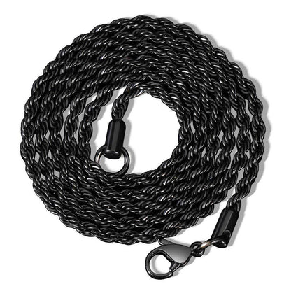 Colares de Corrente de Corda 2/3/4/5/6 MM para Homens Mulheres Elos Torcidos Sigapore Gargantilha Joia Básica Casual Punk Rock Aço Inoxidável