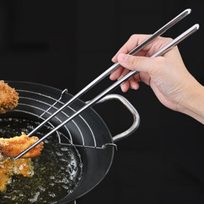 Varetas de Culinária Longas para Cozinha, Hashi de Metal, Utensílios de Cozinha, Hashi Doméstico, Prático