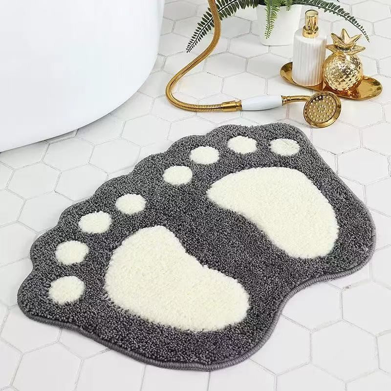 Cute Footprints Big Feet Bath Mats Pads Cartoon Style Toilet Non-slip Rug for Bathroom Carpet Floor Super Absorbent Mat Foot Rug