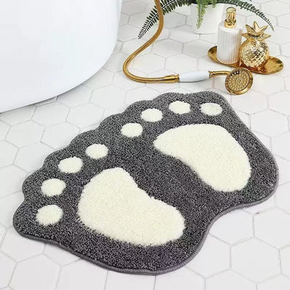 Cute Footprints Big Feet Bath Mats Pads Cartoon Style Toilet Non-slip Rug for Bathroom Carpet Floor Super Absorbent Mat Foot Rug