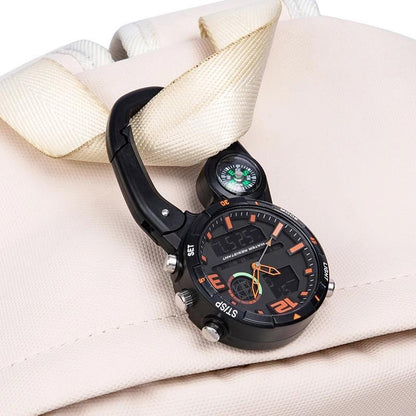 Climbing Watch Clip On Backpack Carabiner Analog Quartz Pocket Watch Men Mountaineering Outdoor Sports Man Woman Buckle Watches