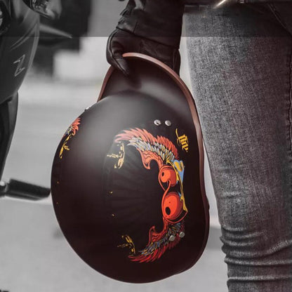 V Half-helmet for Harley Motorcycle Cocked Helmet Retro Helmet Lightweight Four Seasons Unisex Helmet Motorcycle Accessories