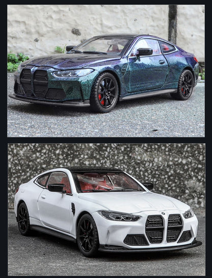 1:24 BMW THE M4 IM Liga Minicarro de Metal Fundido Escala Modelo de Carro Som?Luz Simulação Coleção Brinquedo Infantil Veículo Presente