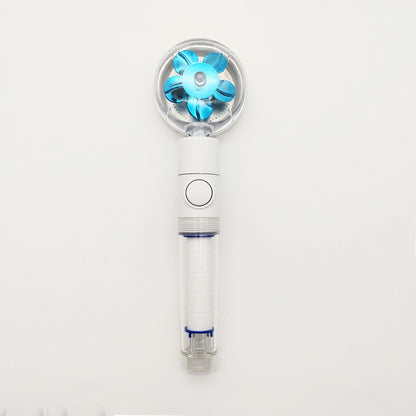 Filtered Turbo Propeller Bathroom Shower Head High Pressure Water Saving Stop Button Showerhead Water Pressure Adjustable Shower